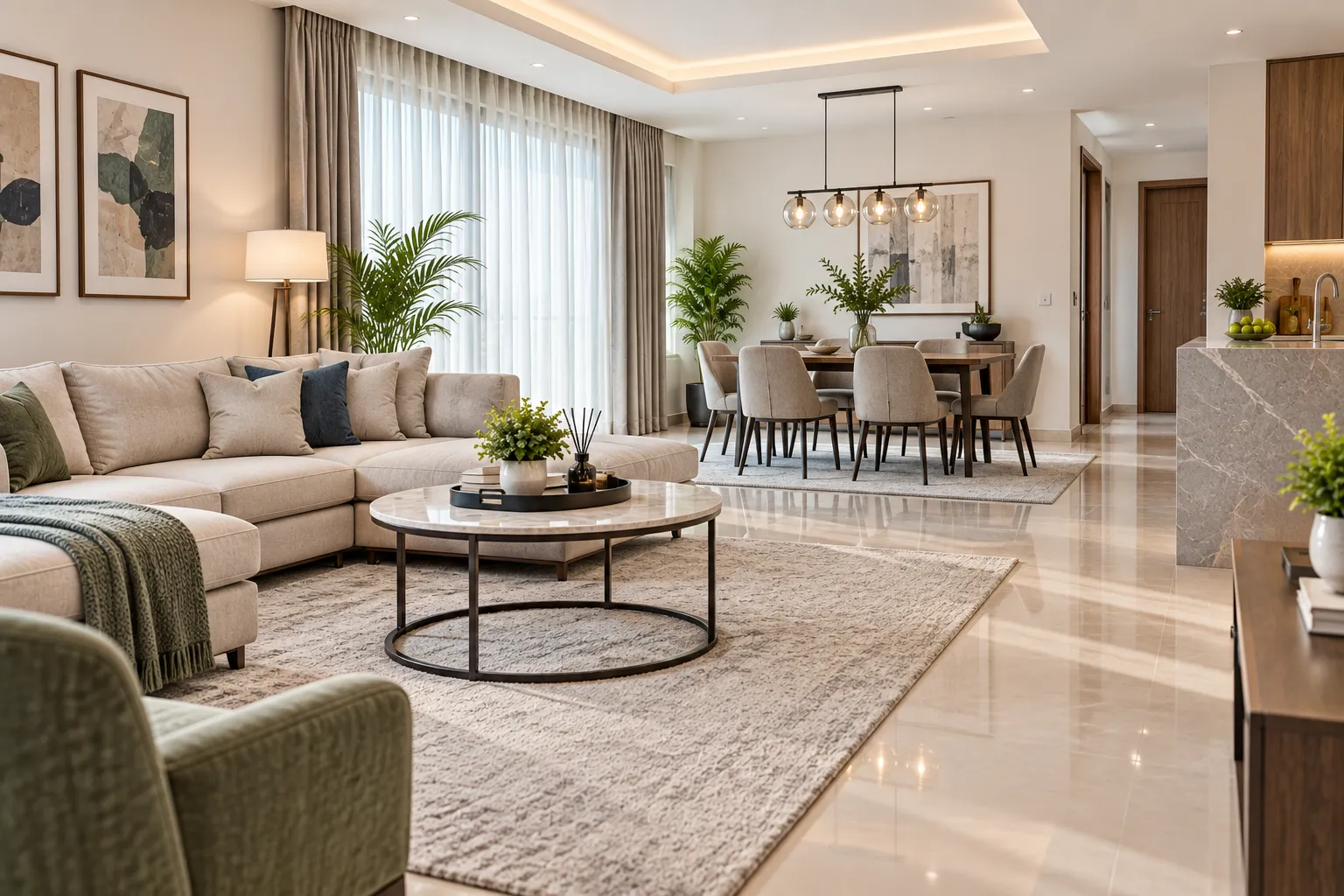 Clean open-plan interior prepared before occupancy