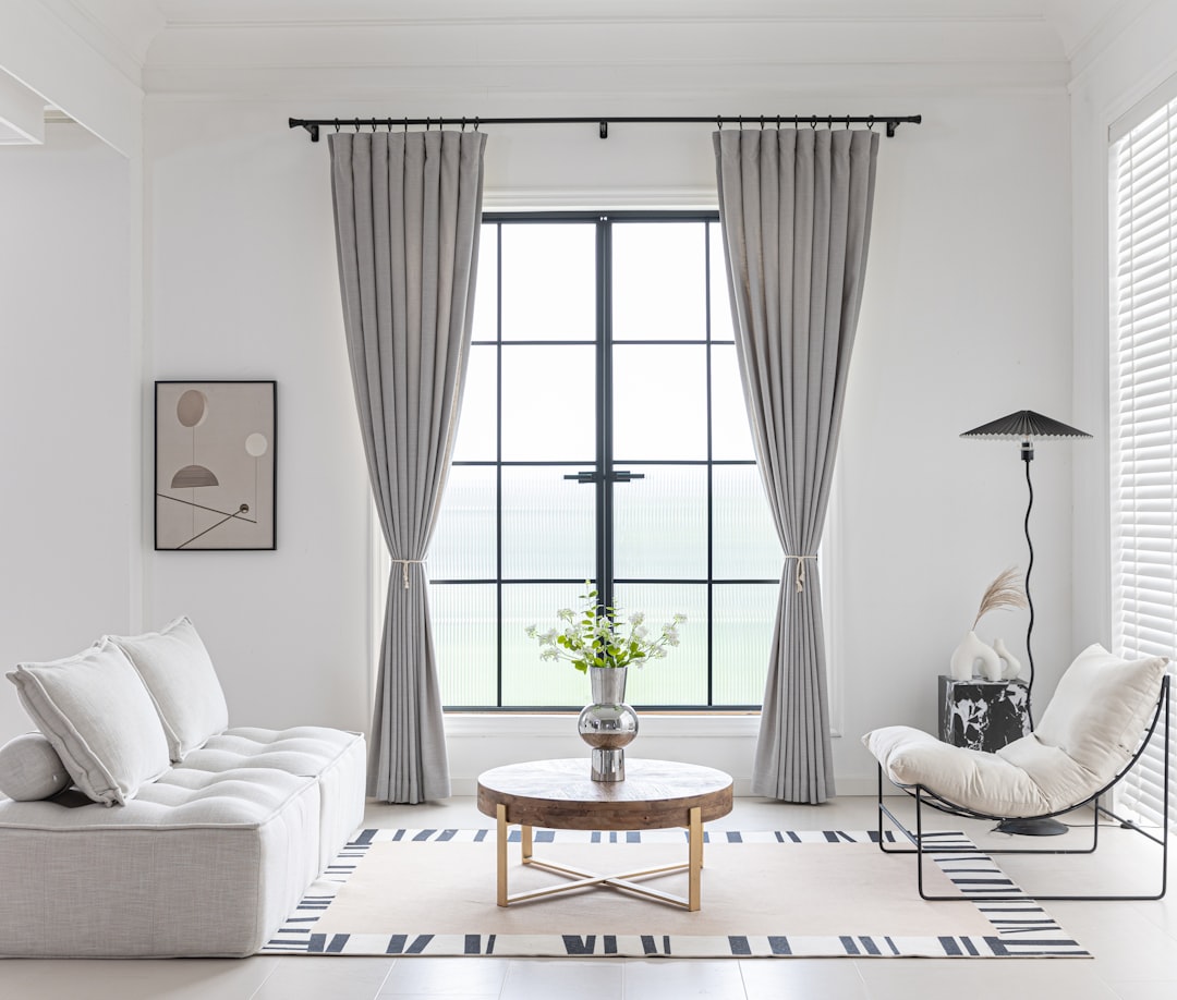 Curtains in a modern Dubai interior for curtain cleaning service
