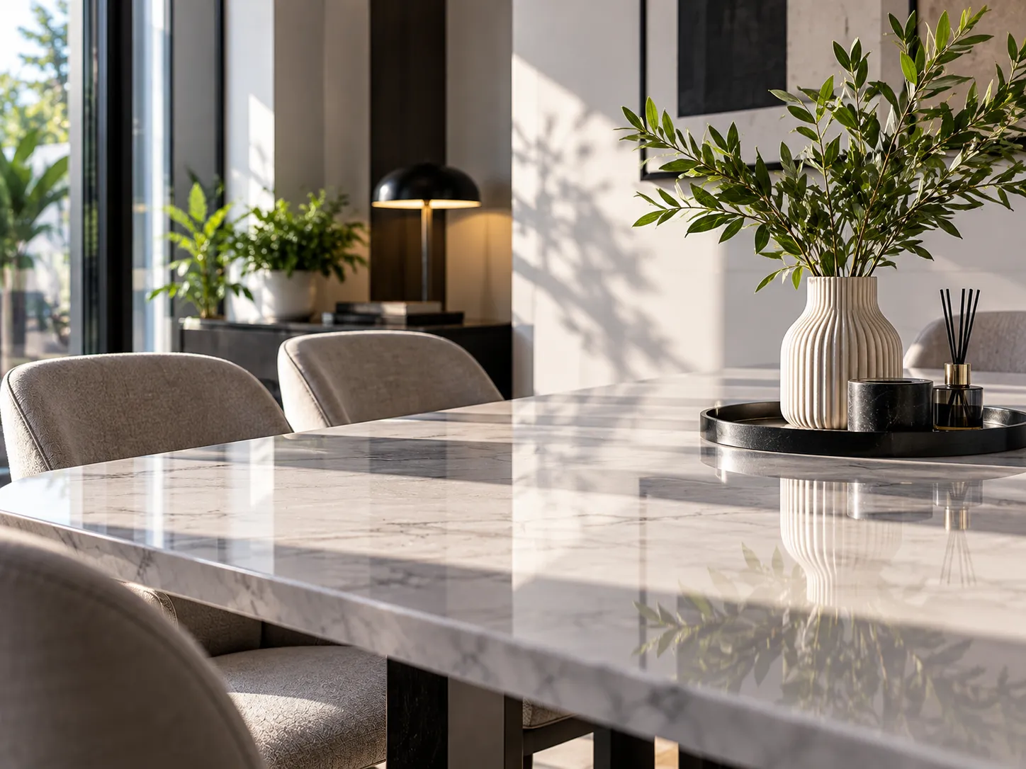 Freshly deep-cleaned dining area in a modern home