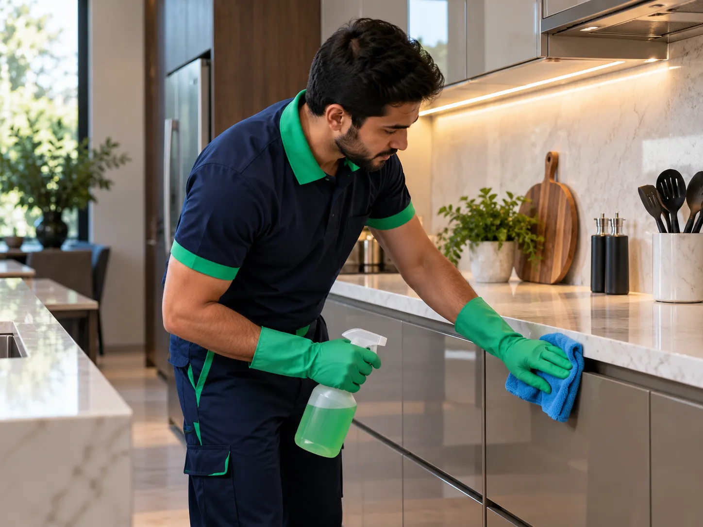 Professional kitchen cleaning during a property move-out